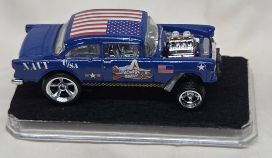 Custom US Navy Pin Up Art 55 Bel Air Gasser